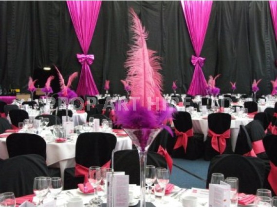 Magenta Drapes And Table Centres
